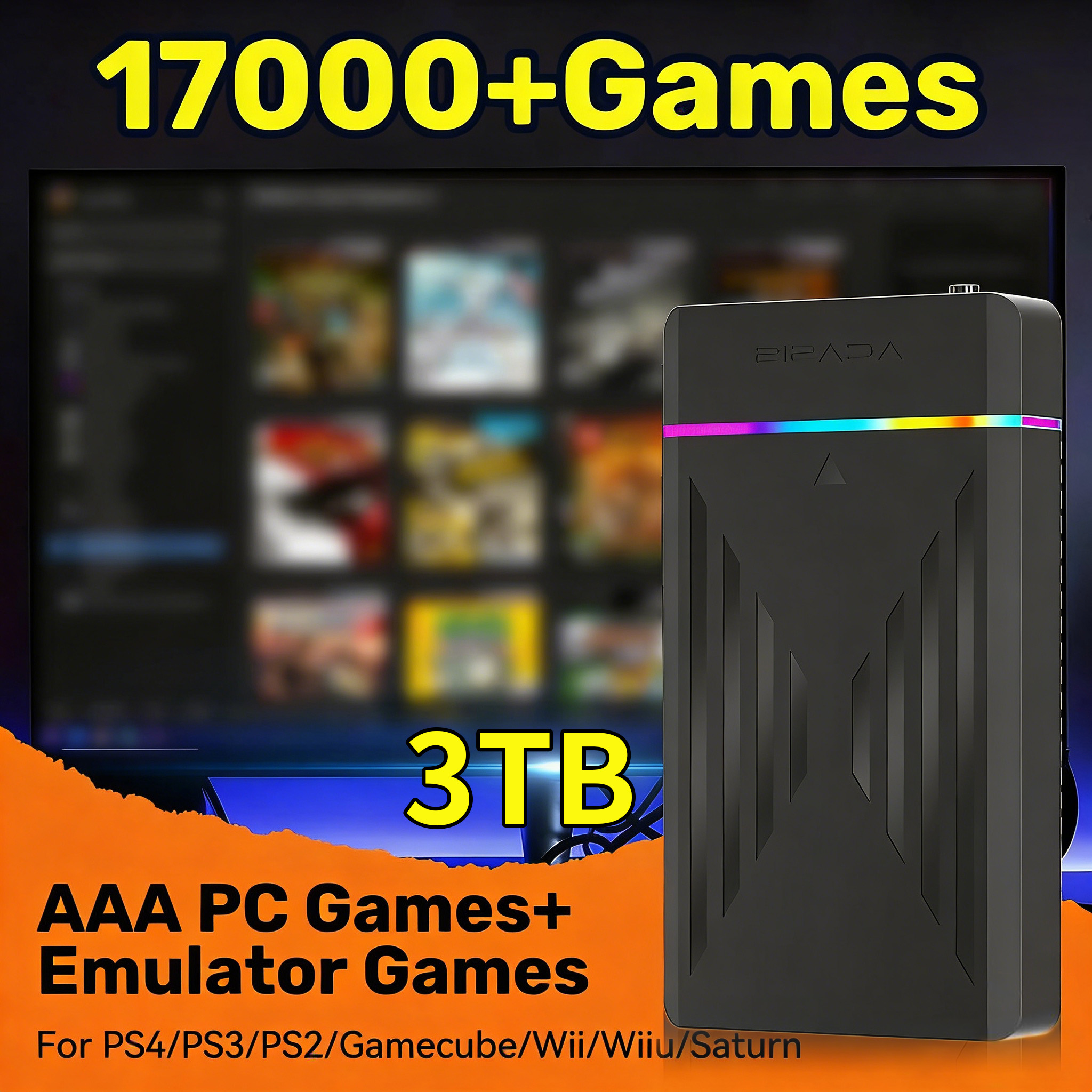 Portable 3TB Gaming HDD Video  - огляд і ціна Retro Gaming For Windows