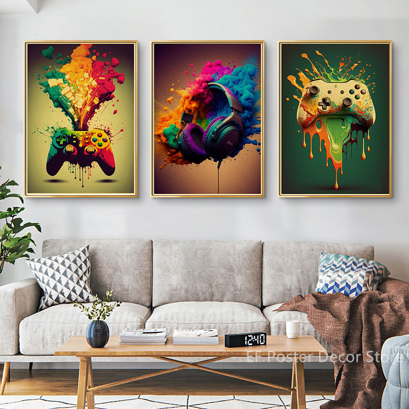Colorful Game Controller Wall  - огляд і ціна Retro Gaming Wallpaper