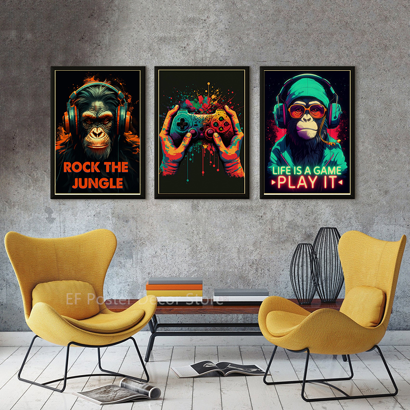 Colorful Game Controller Wall  - огляд і ціна Retro Gaming Wallpaper