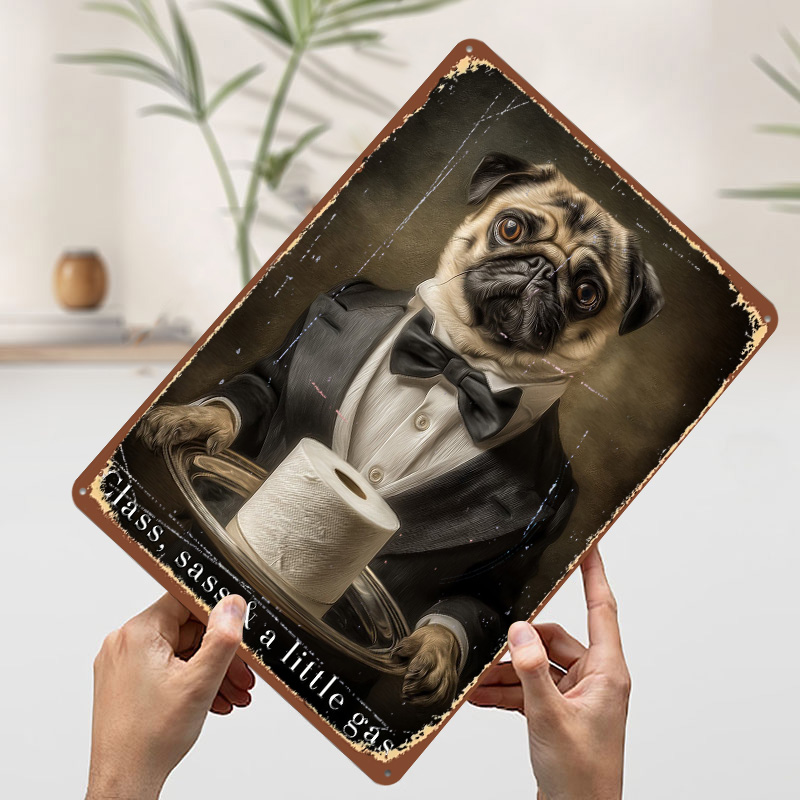 Pug Butler With Toilet Paper P - огляд і ціна Retro Gaming Wallpaper