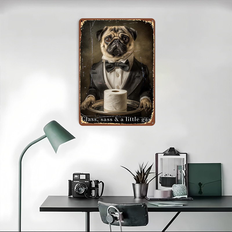 Pug Butler With Toilet Paper P - огляд і ціна Retro Gaming Wallpaper
