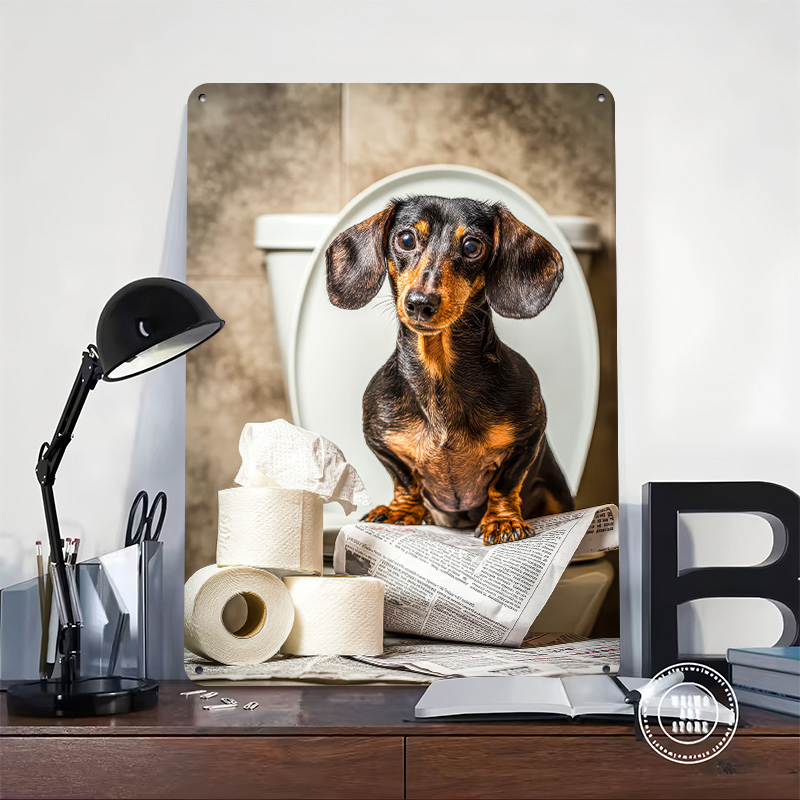 Dachshund on Toilet With Toile - огляд і ціна Retro Gaming Wallpaper