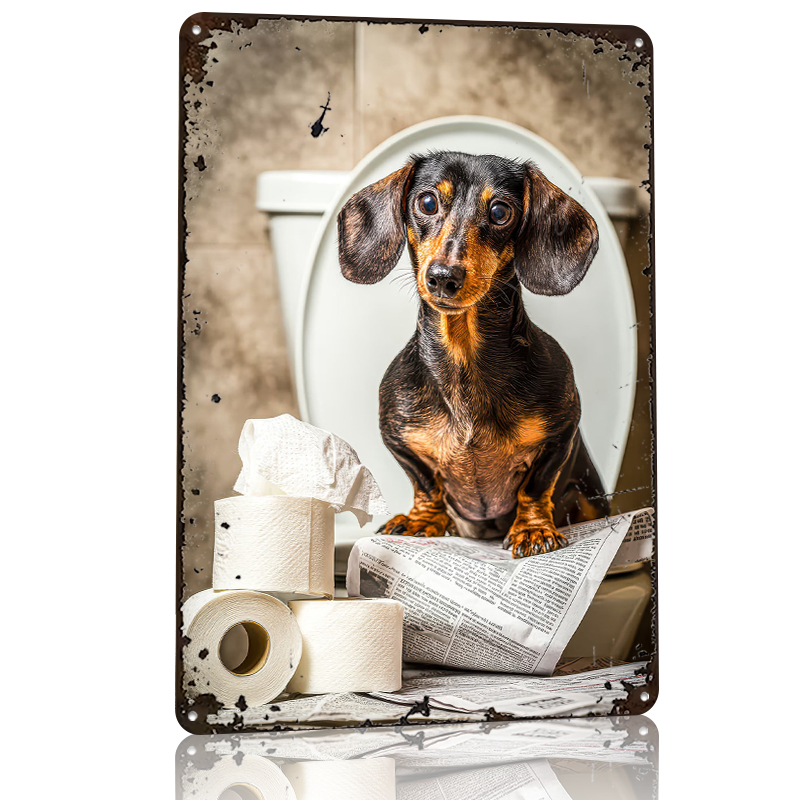 Dachshund on Toilet With Toile - огляд і ціна Retro Gaming Wallpaper
