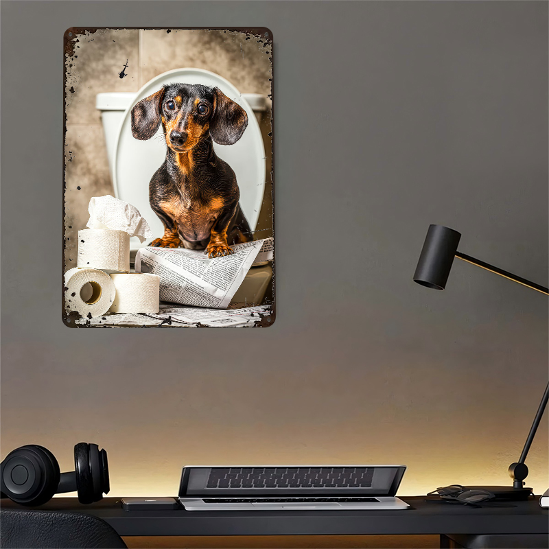 Dachshund on Toilet With Toile - огляд і ціна Retro Gaming Wallpaper