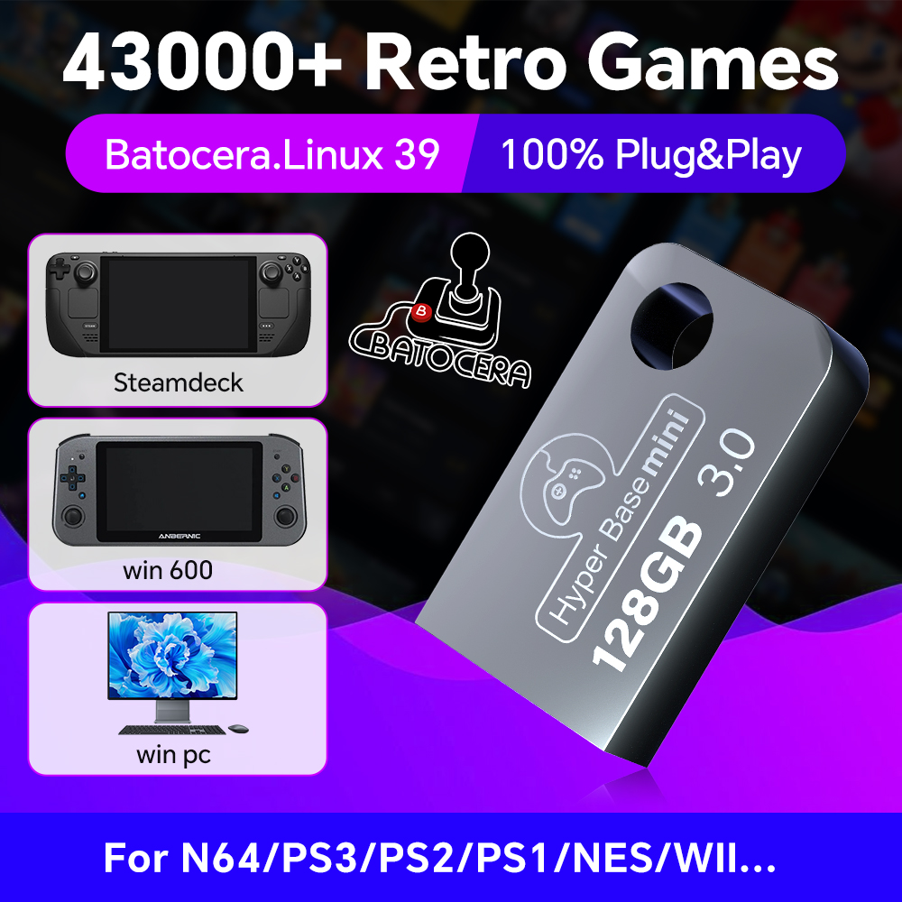 Batocera 128G USB Flash Drive  - огляд і ціна Retro Gaming Game Stick